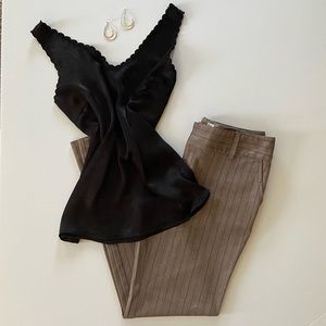 OLD NAVY KHAKI striped stretch slacks pants 4